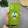 قاب گوشی Galaxy A13 4G سامسونگ طرح سیلیکونی Solid عروسکی برجسته محافظ لنزدار طرح مایک سبز فسفری کد 51382
