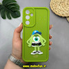 قاب گوشی Galaxy A25 سامسونگ طرح سیلیکونی Solid عروسکی برجسته محافظ لنزدار طرح مایک سبز فسفری کد 51407
