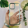 قاب گوشی iPhone 13 Pro Max آیفون طرح پشت طلق شیشه ای شفاف اورجینال سبز روشن کد 51228