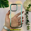 قاب گوشی iPhone 13 Pro آیفون طرح پشت طلق شیشه ای شفاف اورجینال سبز روشن کد 51227