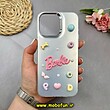 قاب گوشی iPhone 15 Pro Max آیفون So CooL اورجینال فانتزی عروسکی برجسته لوکس لنز کرومی طرح BARBIE نقره ای کد 51809