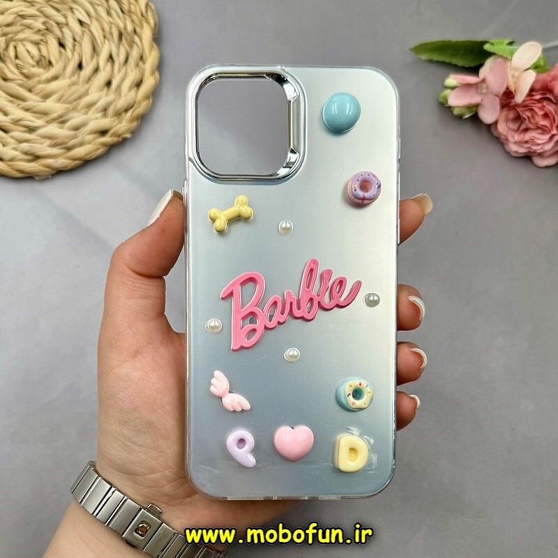 قاب گوشی iPhone 12 - iPhone 12 Pro آیفون So CooL اورجینال فانتزی عروسکی برجسته لوکس لنز کرومی طرح BARBIE نقره ای کد 51802