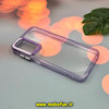 قاب گوشی Galaxy A15 سامسونگ اورجینال LUCKY CASE طرح طلقی شیشه ای شفاف کپسولی دکمه کرومی بنفش کد 51892