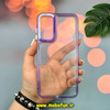 قاب گوشی Galaxy A15 سامسونگ اورجینال LUCKY CASE طرح طلقی شیشه ای شفاف کپسولی دکمه کرومی بنفش کد 51892