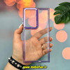 قاب گوشی Galaxy S23 Ultra سامسونگ اورجینال LUCKY CASE طرح طلقی شیشه ای شفاف کپسولی دکمه کرومی بنفش کد 51986