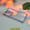 قاب گوشی Galaxy S23 Ultra سامسونگ اورجینال LUCKY CASE طرح طلقی شیشه ای شفاف کپسولی دکمه کرومی بنفش کد 51986