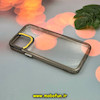 قاب گوشی iPhone 12 Pro Max آیفون اورجینال LUCKY CASE طرح طلقی شیشه ای شفاف کپسولی دکمه کرومی طلایی کد 51922