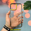 قاب گوشی iPhone 12 Pro Max آیفون اورجینال LUCKY CASE طرح طلقی شیشه ای شفاف کپسولی دکمه کرومی طلایی کد 51922