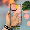 قاب گوشی iPhone 14 Pro Max آیفون اورجینال LUCKY CASE طرح طلقی شیشه ای شفاف کپسولی دکمه کرومی طلایی کد 51942