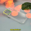 قاب گوشی iPhone 15 Pro Max آیفون اورجینال LUCKY CASE طرح طلقی شیشه ای شفاف کپسولی دکمه کرومی سبز کد 51950