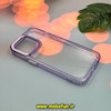 قاب گوشی iPhone 13 Pro آیفون اورجینال LUCKY CASE طرح طلقی شیشه ای شفاف کپسولی دکمه کرومی بنفش کد 51935