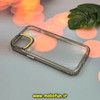 قاب گوشی iPhone 15 آیفون اورجینال LUCKY CASE طرح طلقی شیشه ای شفاف کپسولی دکمه کرومی طلایی کد 51945