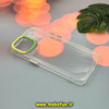 قاب گوشی iPhone 15 آیفون اورجینال LUCKY CASE طرح طلقی شیشه ای شفاف کپسولی دکمه کرومی سبز کد 51946