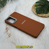 قاب گوشی Galaxy A12 - Galaxy M12 سامسونگ لدر دیزاین SOFT Lether Design طرح چرم درجه یک لوگو برجسته عسلی کد 51995