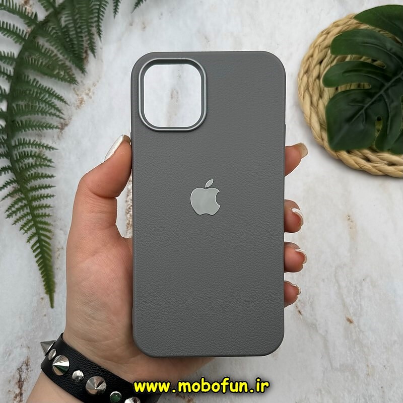 قاب گوشی iPhone 11 Pro آیفون لدر دیزاین SOFT Lether Design طرح چرم درجه یک لوگو برجسته طوسی کد 52018