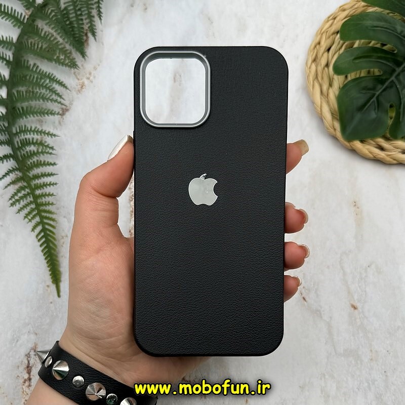 قاب گوشی iPhone 12 - iPhone 12 Pro آیفون لدر دیزاین SOFT Lether Design طرح چرم درجه یک لوگو برجسته مشکی کد 52020