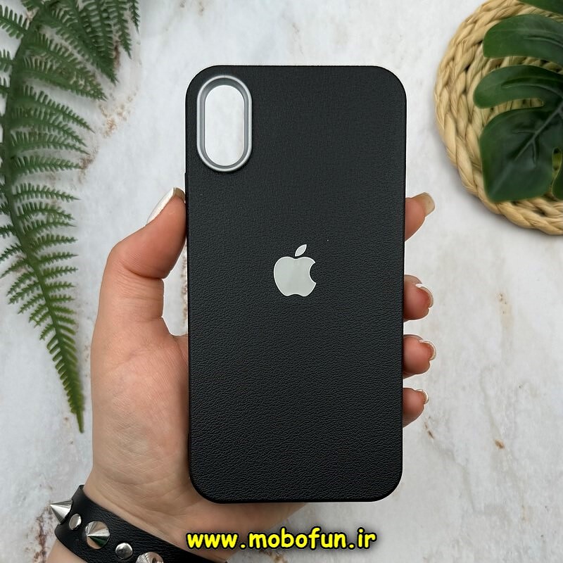 قاب گوشی iPhone X - iPhone XS آیفون لدر دیزاین SOFT Lether Design طرح چرم درجه یک لوگو برجسته مشکی کد 52038