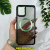 قاب گوشی Galaxy A12 - Galaxy M12 سامسونگ شیشه ای مگ سیف دار مگنتی اورجینال CLASSIC FIT لنز فلزی سبز کد 52047