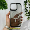 قاب گوشی iPhone 16 Pro Max آیفون شیشه ای مگ سیف دار مگنتی اورجینال CLASSIC FIT لنز فلزی خاکستری کد 52081
