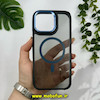 قاب گوشی iPhone 16 Pro Max آیفون شیشه ای مگ سیف دار مگنتی اورجینال CLASSIC FIT لنز فلزی آبی تیره کد 52082