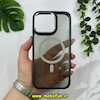 قاب گوشی iPhone 15 Pro Max آیفون شیشه ای مگ سیف دار مگنتی اورجینال CLASSIC FIT لنز فلزی خاکستری کد 52077
