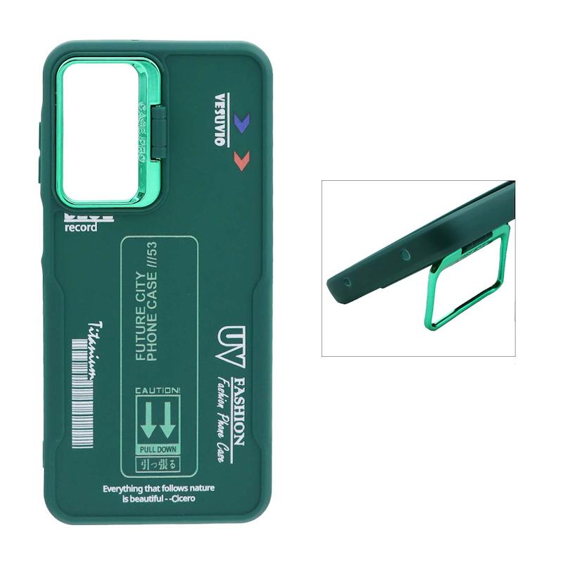 قاب گوشی Galaxy A16 سامسونگ سیلیکونی فانتزی استندشو طرح اسپرت SPORT سبز کد 44232