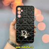 قاب گوشی Galaxy A24 سامسونگ پافر چرمی اورجینال Hard محافظ لنز دار طرح Dior مشکی کد 52308