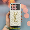 قاب گوشی Poco X6 Pro - Redmi K70E شیائومی پافر چرمی اورجینال Hard محافظ لنز دار طرح YSL سفید کد 52352