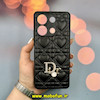قاب گوشی Redmi Note 13 4G شیائومی پافر چرمی اورجینال Hard محافظ لنز دار طرح Dior مشکی کد 52362