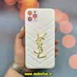 قاب گوشی iPhone 11 Pro Max آیفون پافر چرمی اورجینال Hard محافظ لنز دار طرح YSL سفید کد 52330