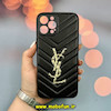 قاب گوشی iPhone 12 Pro Max آیفون پافر چرمی اورجینال Hard محافظ لنز دار طرح YSL مشکی کد 52337