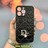 قاب گوشی iPhone 14 Pro Max آیفون پافر چرمی اورجینال Hard محافظ لنز دار طرح Dior مشکی کد 52342