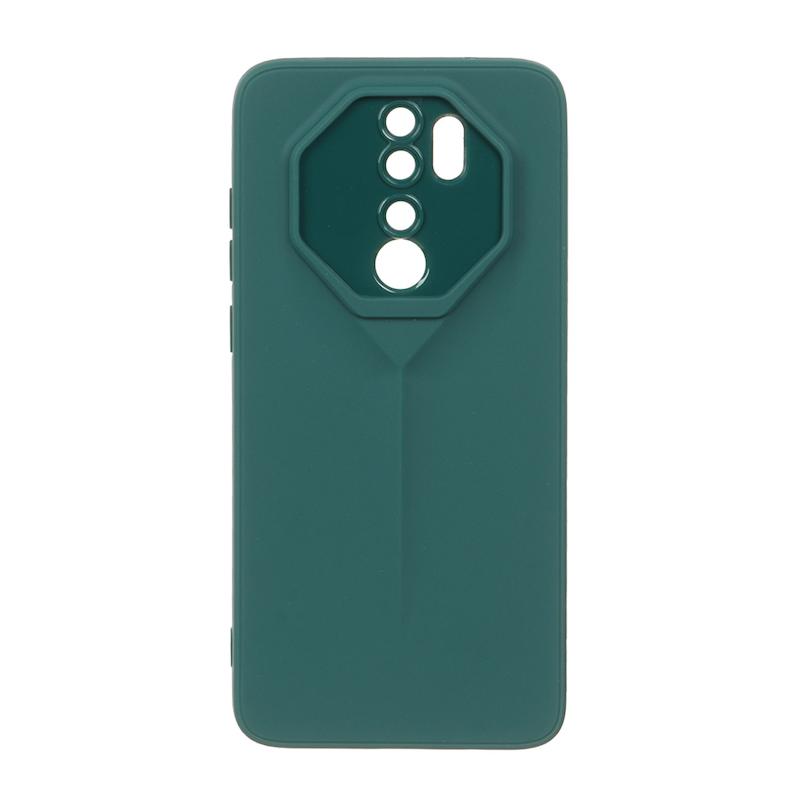 قاب گوشی Redmi Note 8 Pro شیائومی Porsche Design سیلیکونی ژله ای محافظ لنز دار سبز تیره کد E69-44315