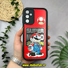 قاب گوشی Galaxy A14 سامسونگ طرح سیلیکونی Solid آینه ای محافظ لنزدار طرح سوپر ماریو Super Mario مشکی کد 44410