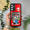 قاب گوشی Galaxy A15 سامسونگ طرح سیلیکونی Solid آینه ای محافظ لنزدار طرح سوپر ماریو Super Mario مشکی کد 44414