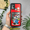 قاب گوشی Galaxy A21S سامسونگ طرح سیلیکونی Solid آینه ای محافظ لنزدار طرح سوپر ماریو Super Mario مشکی کد 44425