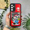 قاب گوشی Galaxy A25 سامسونگ طرح سیلیکونی Solid آینه ای محافظ لنزدار طرح سوپر ماریو Super Mario مشکی کد 44428
