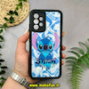 قاب گوشی Galaxy A32 4G سامسونگ طرح سیلیکونی Solid آینه ای محافظ لنزدار طرح استیج Stitch مشکی کد 44435