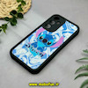 قاب گوشی Galaxy A35 سامسونگ طرح سیلیکونی Solid آینه ای محافظ لنزدار طرح استیج Stitch مشکی کد 44441