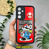 قاب گوشی Galaxy A35 سامسونگ طرح سیلیکونی Solid آینه ای محافظ لنزدار طرح سوپر ماریو Super Mario مشکی کد 44442