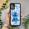 قاب گوشی Galaxy A51 سامسونگ طرح سیلیکونی Solid آینه ای محافظ لنزدار طرح استیج Stitch مشکی کد 44444
