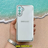 قاب گوشی Galaxy A04S سامسونگ آینه ای PVD دور سیلیکونی طرح اکلیلی شاین لاکچری محافظ لنز دار سفید کد 52794