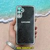 قاب گوشی Galaxy A24 سامسونگ آینه ای PVD دور سیلیکونی طرح اکلیلی شاین لاکچری محافظ لنز دار مشکی کد 52799