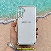 قاب گوشی Galaxy A24 سامسونگ آینه ای PVD دور سیلیکونی طرح اکلیلی شاین لاکچری محافظ لنز دار سفید کد 52800