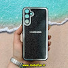 قاب گوشی Galaxy A25 سامسونگ آینه ای PVD دور سیلیکونی طرح اکلیلی شاین لاکچری محافظ لنز دار مشکی کد 52801