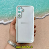 قاب گوشی Galaxy A25 سامسونگ آینه ای PVD دور سیلیکونی طرح اکلیلی شاین لاکچری محافظ لنز دار سفید کد 52802