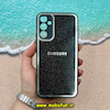 قاب گوشی Galaxy A34 سامسونگ آینه ای PVD دور سیلیکونی طرح اکلیلی شاین لاکچری محافظ لنز دار مشکی کد 52803