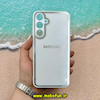 قاب گوشی Galaxy A35 سامسونگ آینه ای PVD دور سیلیکونی طرح اکلیلی شاین لاکچری محافظ لنز دار سفید کد 52806