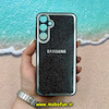 قاب گوشی Galaxy A55 سامسونگ آینه ای PVD دور سیلیکونی طرح اکلیلی شاین لاکچری محافظ لنز دار مشکی کد 52814