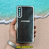 قاب گوشی Galaxy A30S - Galaxy A50S - Galaxy A50 سامسونگ آینه ای PVD دور سیلیکونی طرح اکلیلی شاین لاکچری محافظ لنز دار مشکی کد 52807